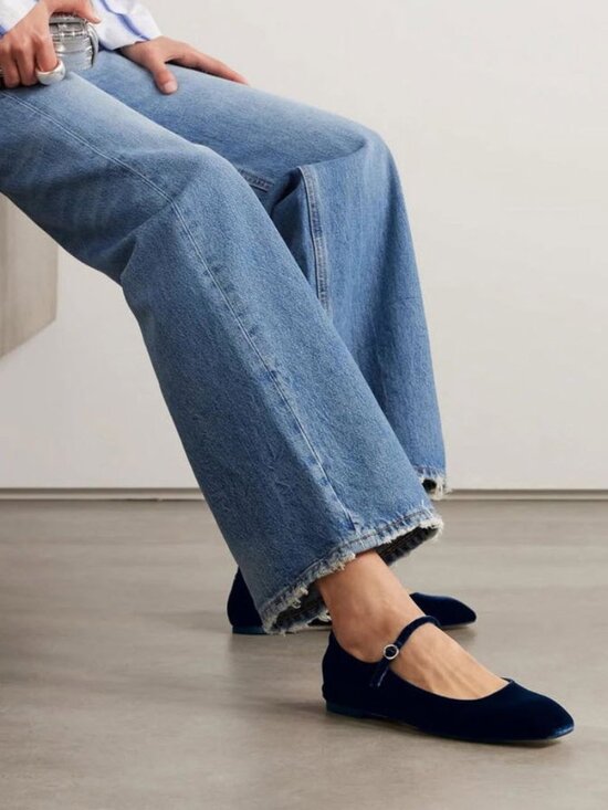 Aeyde Shoes - AEYDE Uma Velvet Mary Jane Ballet Flats Sz IT40/US10